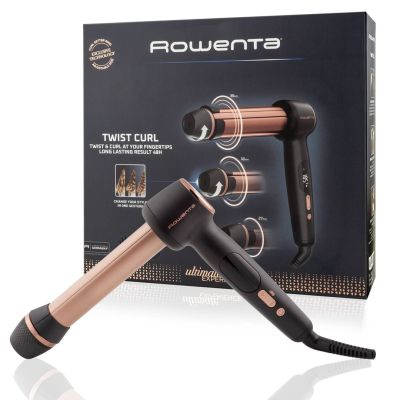 3. Rowenta CF4620E0 | Twist Curl Curling Iron | Ceramic heating system | Ion conditioning | Barrel diameter 27, 32. 38 mm | Temperature (min) 150 °C | Temperature (max) 210 °C | Number of heating levels 4 | LCD display | 86 W | Black/Copper