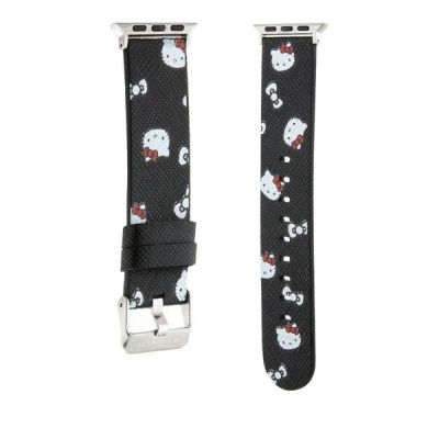 3. Hello Kitty Heads & Bows Pattern Strap for Apple Watch 38/40/41mm - Black