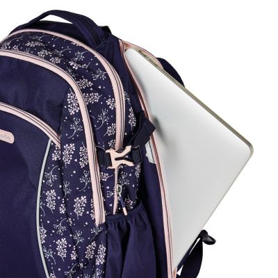 11. Herlitz Ultimate Blossom Backpack School Backpack Beige, Navy Blue (Navy) Polyester
