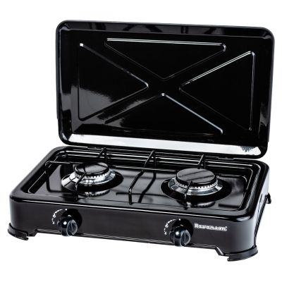 3. Ravanson K-02TB 2-burner portable gas stove (black)