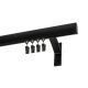 Single-track apartment curtain rail, black, 480 cm, with curtain clips – KOWALSKI