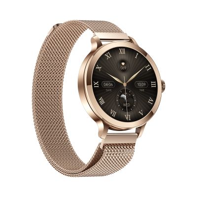 5. VELTORI VT340-1 Women's Smartwatch Gold Bracelet + Pink Silicone Strap