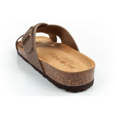 5. Bio Bio shoes men's slippers, profiled flip-flops, natural leather, brown
