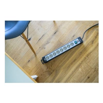 4. Brennenstuhl 1951580101 Regleta, 230 V, Negro y Gris Claro, 49 cm splitter 5 m 8 x network socket Indoor Black, Light Green