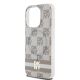 6. DKNY IML Checkered Mono Pattern & Printed Stripes MagSafe case for iPhone 15 Pro - beige