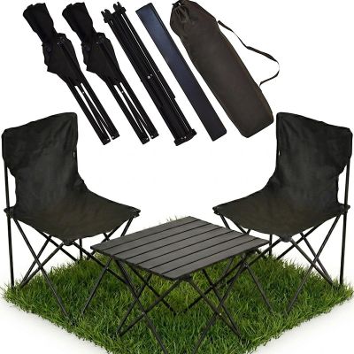 19. FOLDABLE TOURIST SET 3IN1 TABLE AND 2 CHAIRS BLACK ENERO CAMP