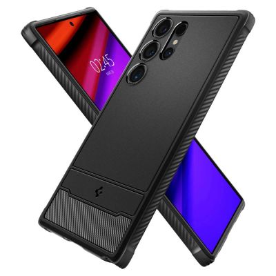 14. Spigen Rugged Armor Case for Samsung Galaxy S24 Ultra - Matte Black