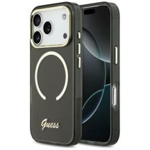 Guess IML Script Metal MagSafe Case for iPhone 17 Pro Max - Black