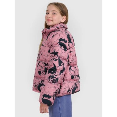 6. Girls' down jacket with synthetic filling 4F 4FJRAW25TDJAF0748-54A
