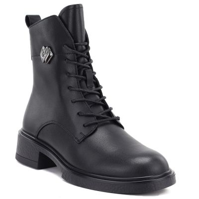 5. Women's leather ankle boots, black, D&A S.Barski MK62-7014