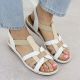 7. Comfortable women's slip-on sandals with elastic straps, white Rieker 65918-81