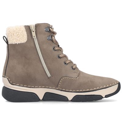 2. Women’s Brown Leather Lined Hiking-Style Ankle Boots Rieker 45925-25