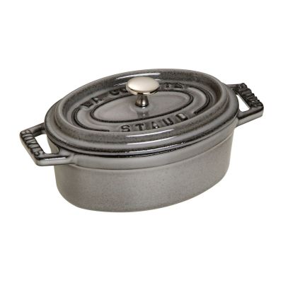 2. Staub Mini Oval Cast Iron Pot - 250 ml, Graphite