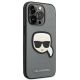4. Karl Lagerfeld Saffiano Karl's Head Patch case for iPhone 14 Pro Max - silver