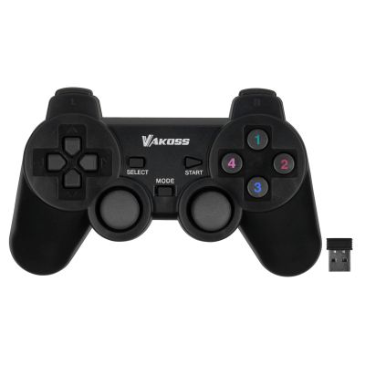 5. VAKOSS WIRELESS USB GAMEPAD WITH DUAL SHOCK FUNCTION, PC/PS3, DIGITAL AND ANALOG MODE, GP-4705BK BLACK