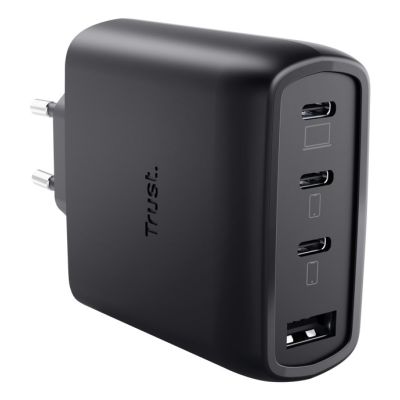 3. TRUST charger black MAXO GaN 65W 3xC 1xA