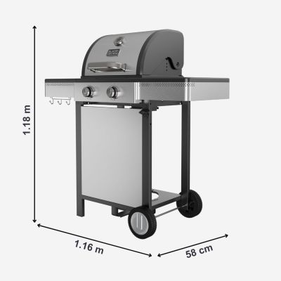 12. Black+Decker BXOG7200E Gas Grill 2 Burners x 3.6 kW