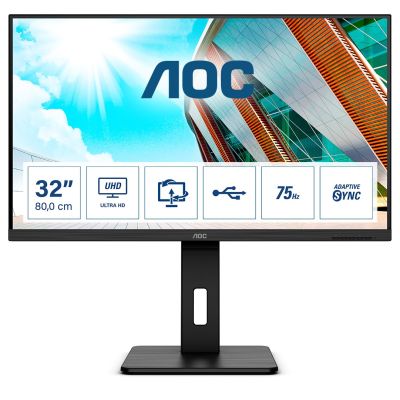 19. AOC P2 U32P2 Computer Monitor 80 cm (31.5") 3840 x 2160 px 4K Ultra HD LED Black