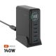 Fixed GaN 140 Charger, 1× USB-A, 4× USB-C, 5 A (FIXCG140D-4C1A-BK)