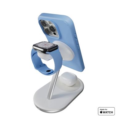 5. Puro Mag Station Qi2 3-in-1 Wireless Charger Compatible with MagSafe - White