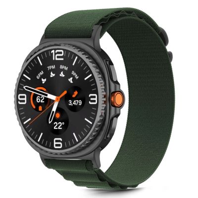 2. Tech-Protect Nylon Stripe Strap for Samsung Galaxy Watch 40/44/46 mm - Green