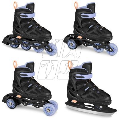 12. Spokey Quattro 4IN1 inline skates SPK-943431 size 38-41 BK/VT