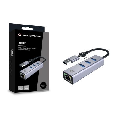 6. Conceptronic ABBY25G Docking Station Wired USB 3.2 Gen 1 (3.1 Gen 1) Type-A + Type-C Gray