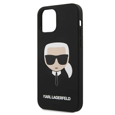 7. Karl Lagerfeld Silicone Karl`s Head Case for iPhone 12 mini - Black