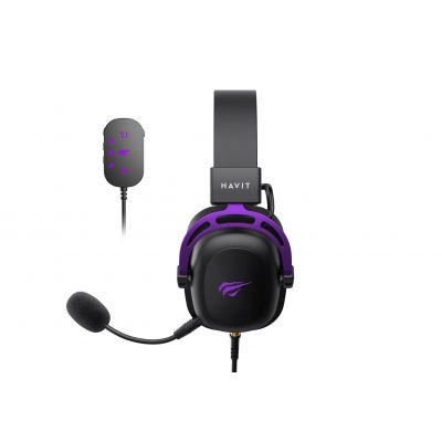 4. Havit H2002+U Gaming Headphones (Black and Purple)