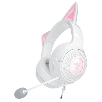 2. Razer Kraken Kitty V2 Wired Over-Ear Headset with Microphone and Noise Cancelling White