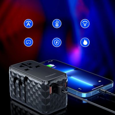 6. Choetech PD6028 EU / US / AUS / UK travel adapter 2x USB-C 2x USB-A 100W - black