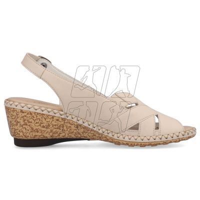 9. Comfortable leather sandals Rieker W RKR682, beige