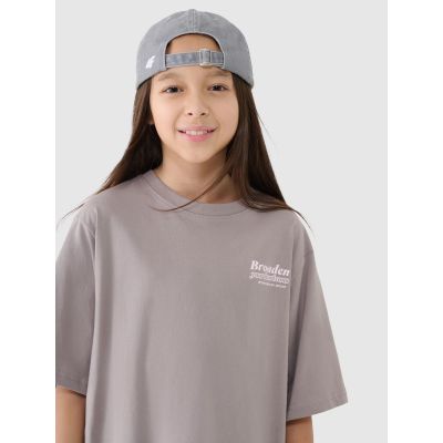 2. Girls' oversize T-shirt with print 4F 4FJRSS25TTSHF2586-83S