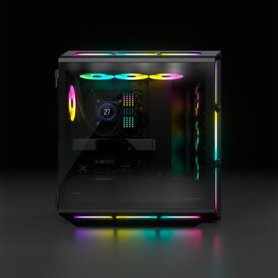 4. Corsair | Smart Tempered Glass Case | iCUE 5000T RGB | Side Glass | Black | Mid-Tower | Power Supply Included | ATX Format