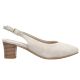 5. Beige leather open-toe pumps Rieker 44651-60