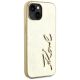 4. Karl Lagerfeld Wrinkled Metal Signature iPhone 15 Case - Gold