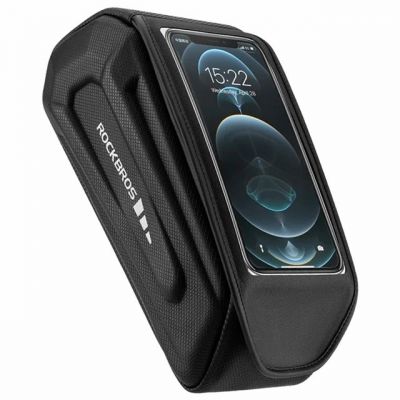Rockbros 30120064001 waterproof bicycle frame bag with phone cover – black