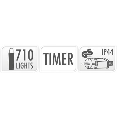 3. CHRISTMAS TREE LIGHTS 710 LED LIGHT CHAIN MULTICOLOR/WHITE