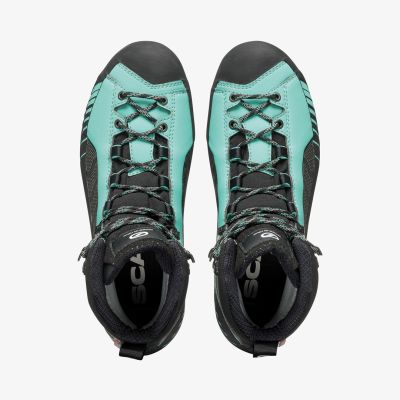 5. Scarpa Ribelle Lite HD Women's Mountaineering Boots - Aqua Green/Aqua Green