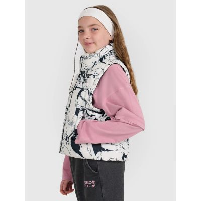 5. Girls' down vest with synthetic filling 4F 4FJRAW25TVJAF320-11A