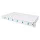2. FO patch panel with equipment 19'' 1U, 6x LC dx, OM3, pigtails, adapters, trays, sliding, gray