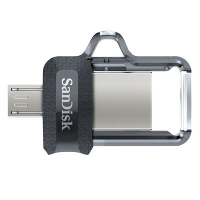 8. SanDisk Ultra Dual Drive M3.0 SDDD3-032G-G46 pendrive (32GB; microUSB, USB 3.0; gray)