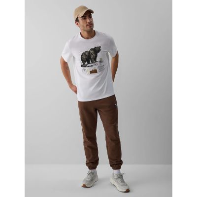 4. Men's regular printed T-shirt 4F 4FKAW26TTSHM4473-11S