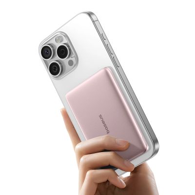3. Baseus PicoGo AM41 5000mAh 20W Ultra-Slim Power Bank MagSafe Compatible with Baseus Simple USB-C 60W 30cm Cable - Pink