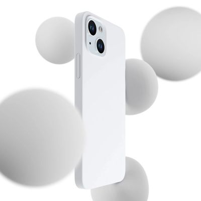 2. 3mk Hardy Silicone MagCase for iPhone 15 - white and silver