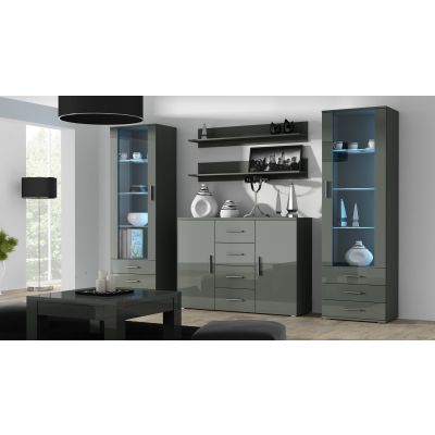 7. SOHO S1 display cabinet, grey/gloss grey