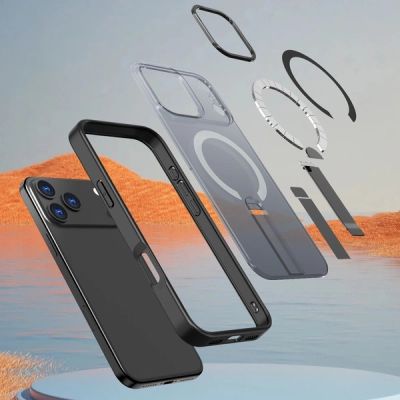 7. Hybrid Armor X Case for Samsung Galaxy S25 FE with Stand, Compatible with MagSafe - Black