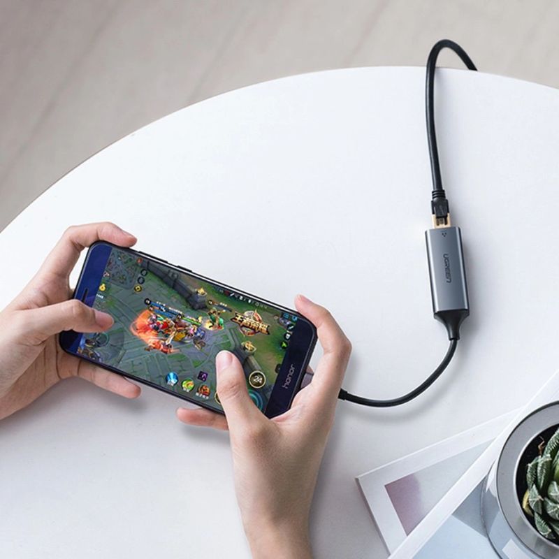 4. Ugreen external network adapter RJ45 - USB Type C (1000 Mbps / 1 Gbps) Gigabit Ethernet gray (CM199)
