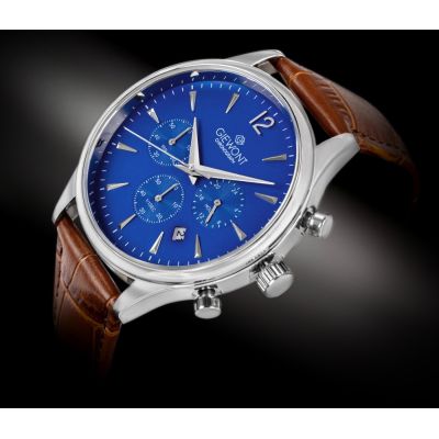 2. Men's Watch Giewont Chronograph Sapphire Brown Blue GW6310-A5