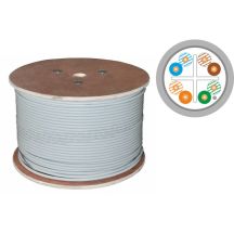 F/UTP category 6 cable, telecommunications, LSOH, B2ca "FireHardy" 4x2x23 AWG, 1Gb/s (10Gb/s up to 55m), 450 MHz, 25-year warranty, INTERTEK ETL certified, gray, 500m - ALANTEC
